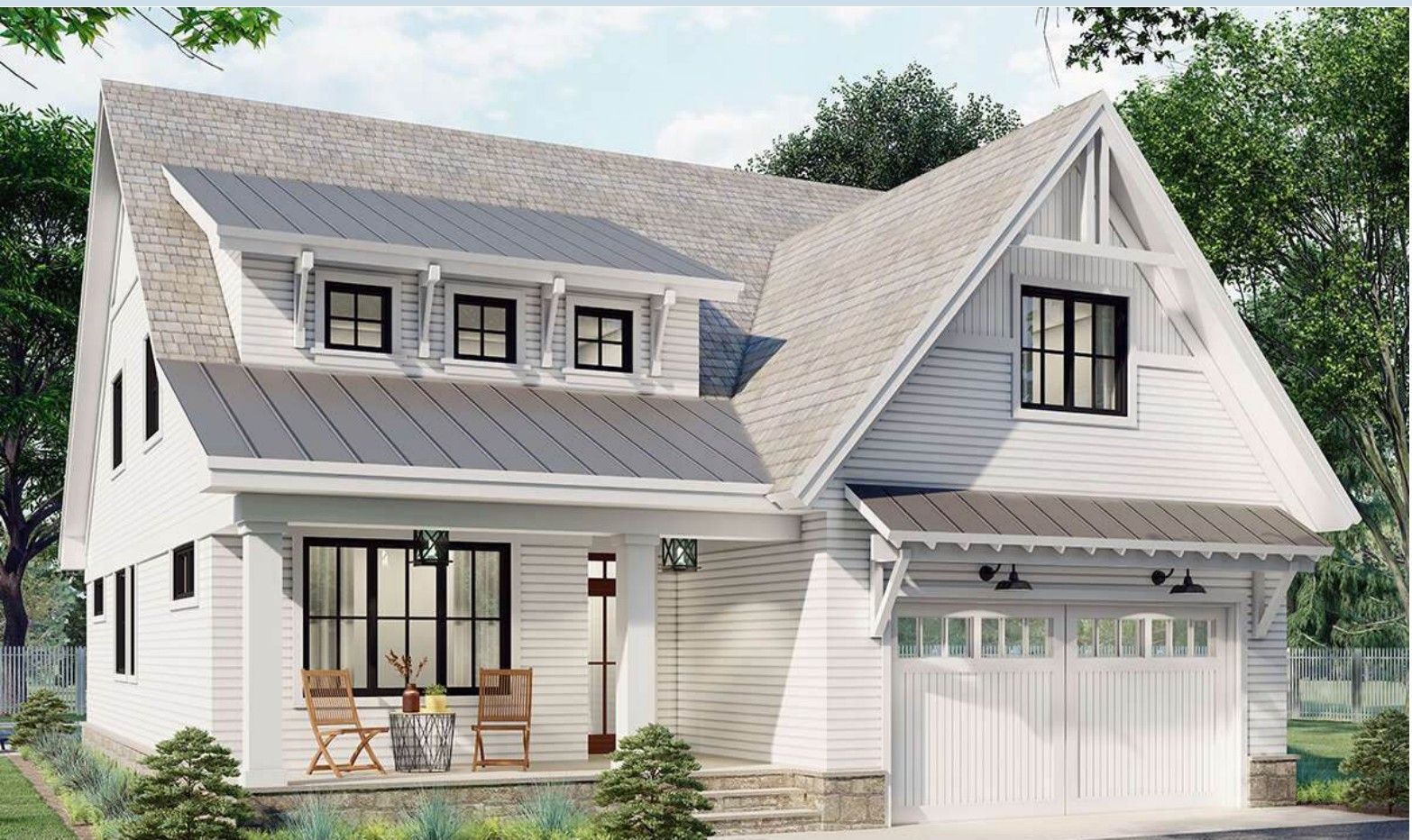 Transitional craftsman residence rendering at Creech Road Homes